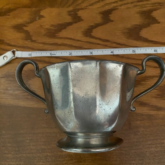 Antique old English genuine pewter 800 sugar and creamer set - Picture 6 of 16